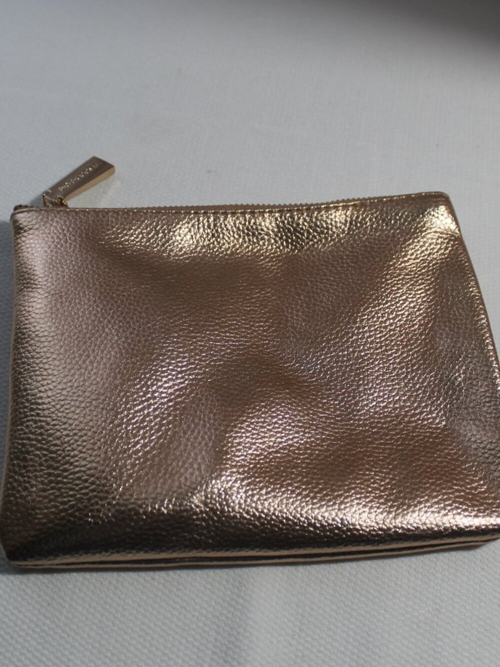 Big Buddha Pebbled Gold Cosmetic Pouch